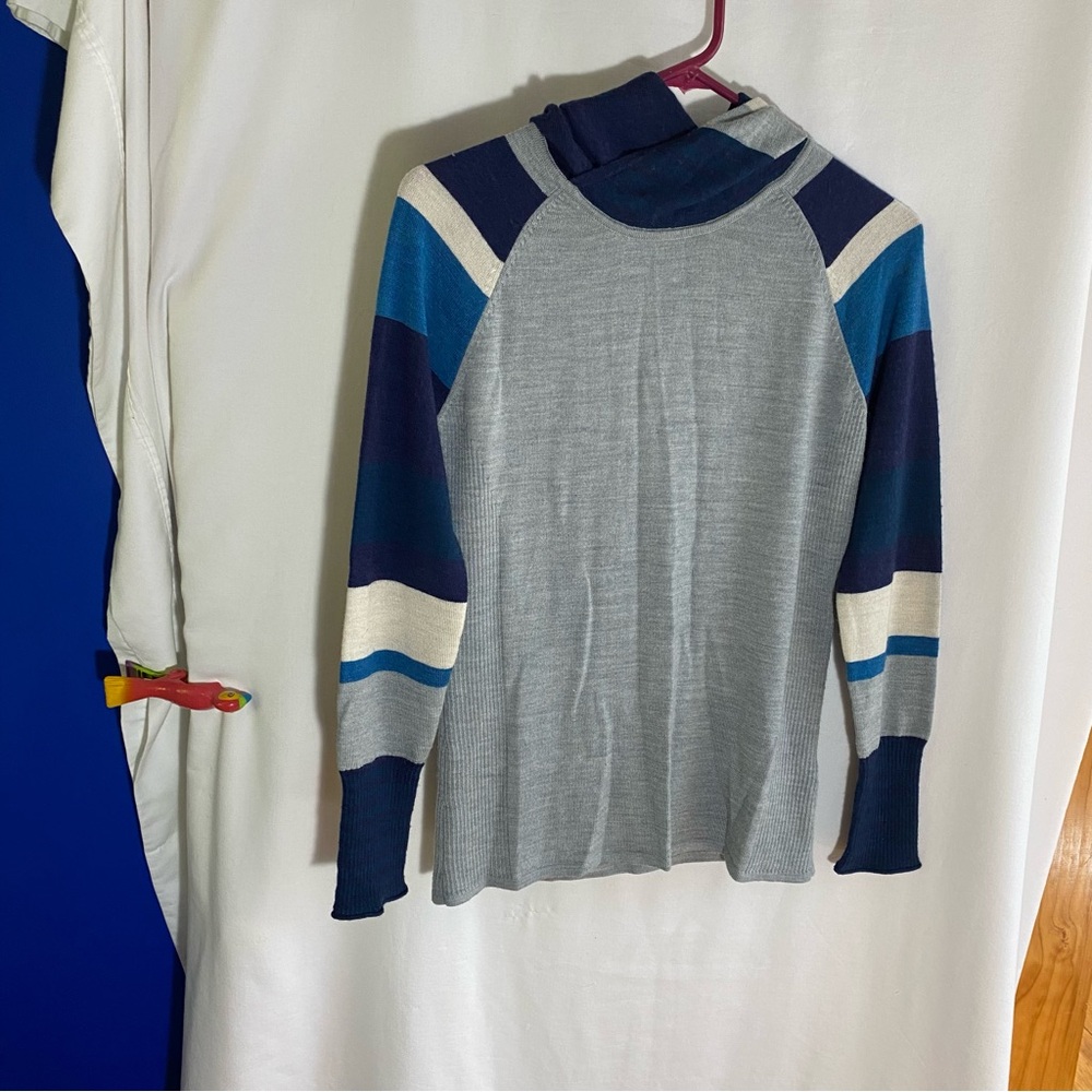 Smartwool Gray Knit Hooded Sweater, Size Small